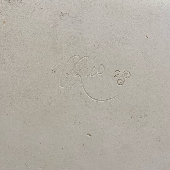 Handmade Signed Art Pottery Square Plate Dish Blue Brown 7.5" Rico - Picture 5 of 6